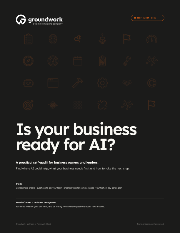 Groundwork self-audit: Is your business ready for AI? A practical self-audit for business owners and leaders.